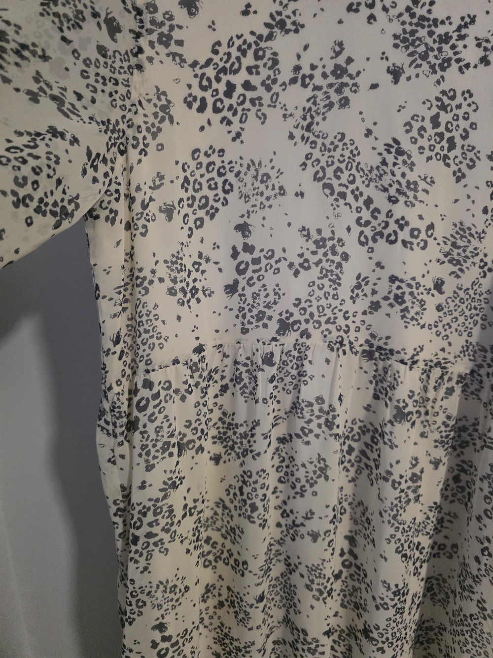 Park & Fith Maxi Dress XS Cream Print Long Sleeve Tiered Boho Dress - Picture 3 of 9